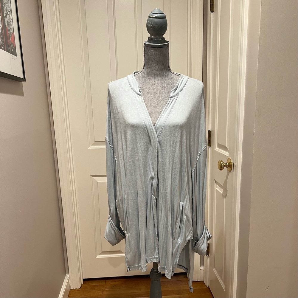 We The Free Light Blue Button Tunic with Rolled Sleeves Size: Large
